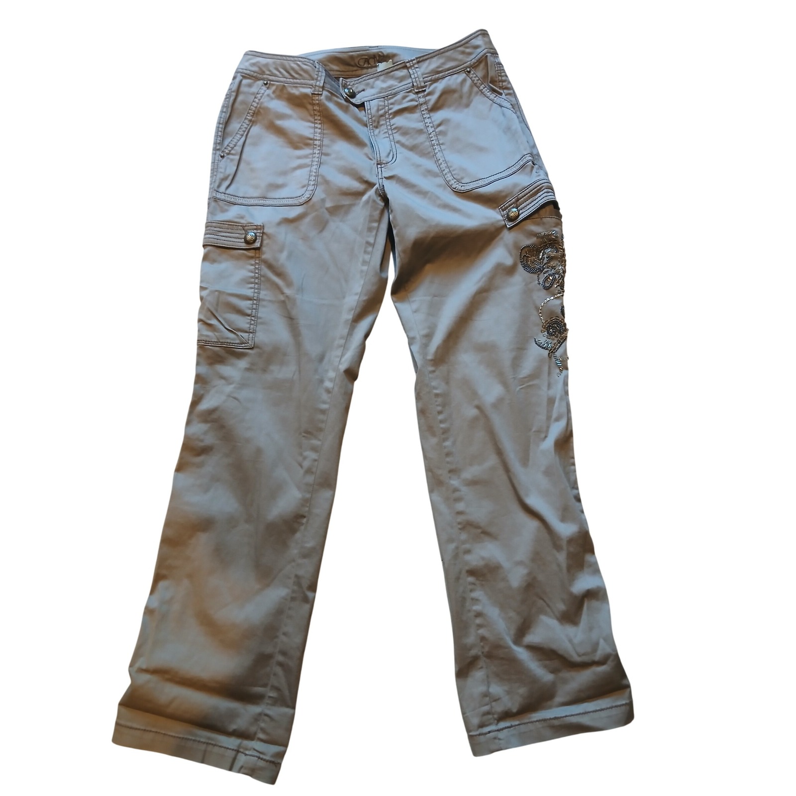 Nwt Y2k Cache Women's Embellished Cargo Utility Pants Size 12 Dead Stock